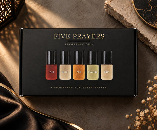 Five Prayers Authentic Fragrance Oil Collection – Fajr, Zuhr, Asr, Magrib & Isha